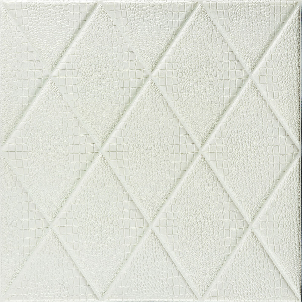 Самоклеюча декоративна настінно-стельова 3D панель Ромби під шкіру 700х700х6мм (161) HO-00000221