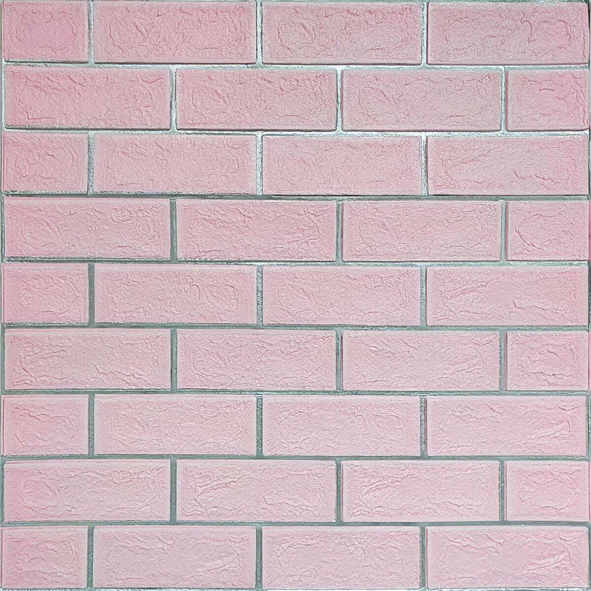 Панель стінова 700х700х5мм Рожева цегла зі сріблом SW-00001501
