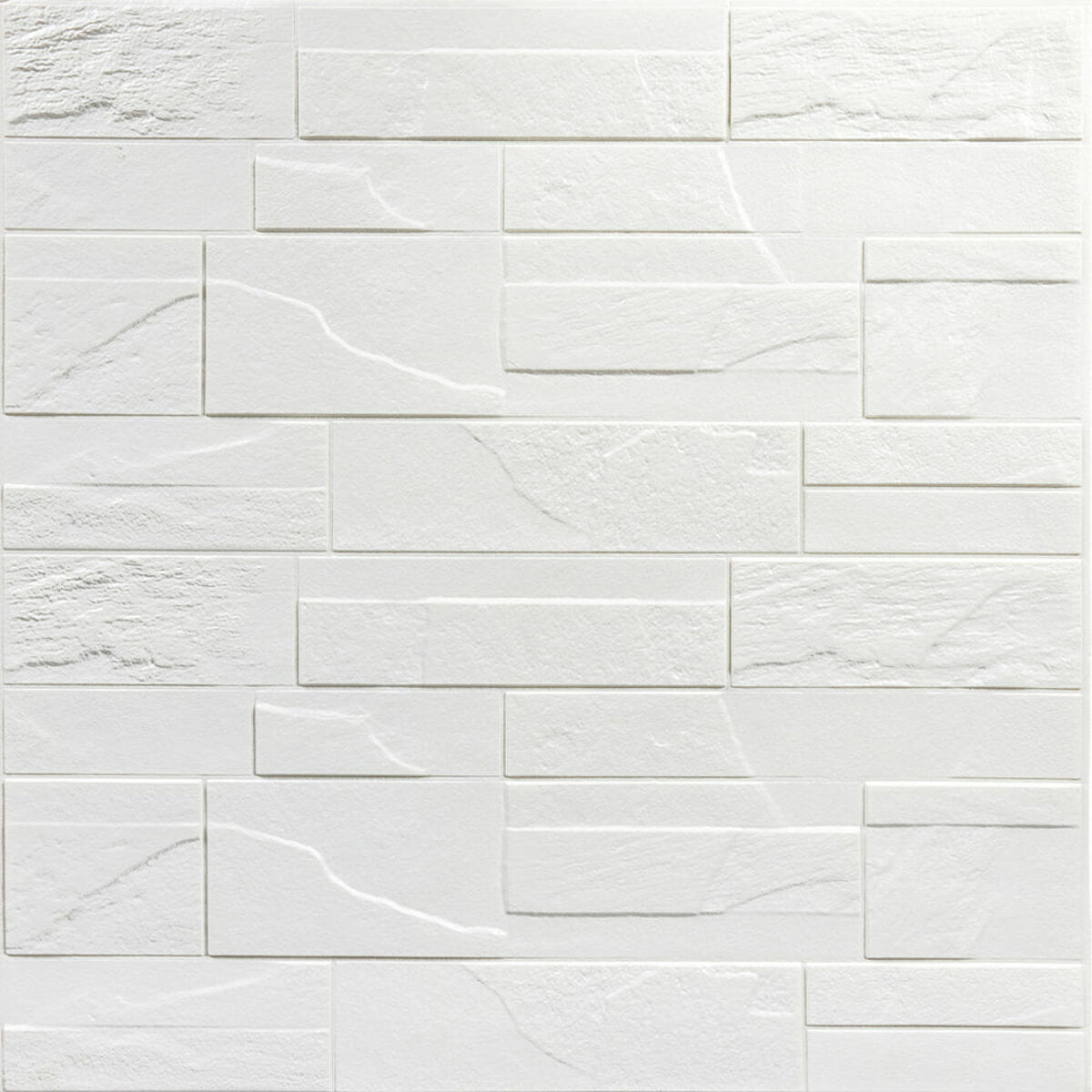 Самоклеюча декоративна 3D панель Камінь біла бита цегла700х770х5мм (180) HO-00000426