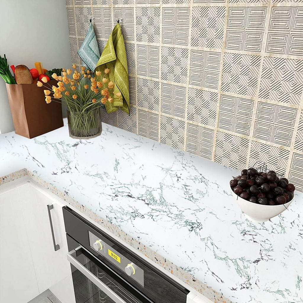 Самоклеюча плівка 0,45х10м х 0,07мм Зелено-червоний мармур HO-00001272