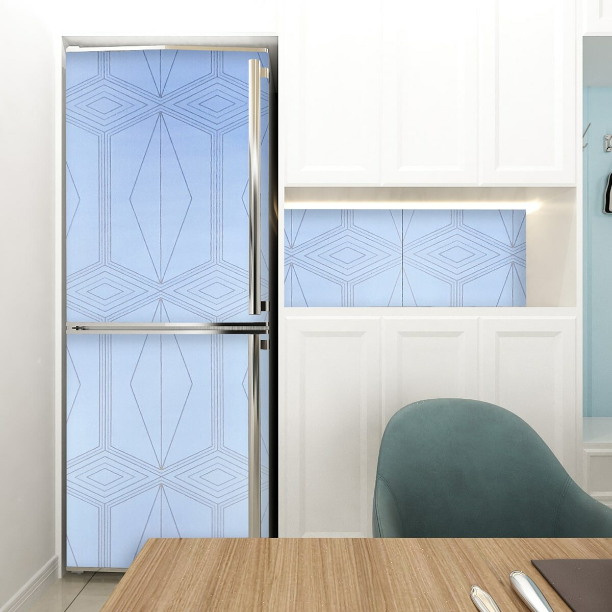 Самоклеюча плівка 0,45х10м х 0,07мм Блакитна із золотом SW-00001218