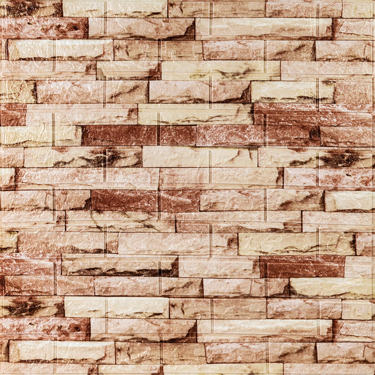 Самоклеюча 3D панель 700x770x5мм Бежева Катиринославська цегла HO-00001375