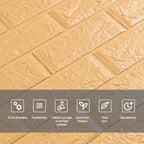 3D панель самоклеюча 700х770х5мм цегла Жовто-пісочний (009-5) SW-00000028