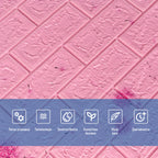 Декоративна 3D панель самоклейка 700х770х5мм Кульбабка (світло-рожевий цегла) (022) SW-00000023