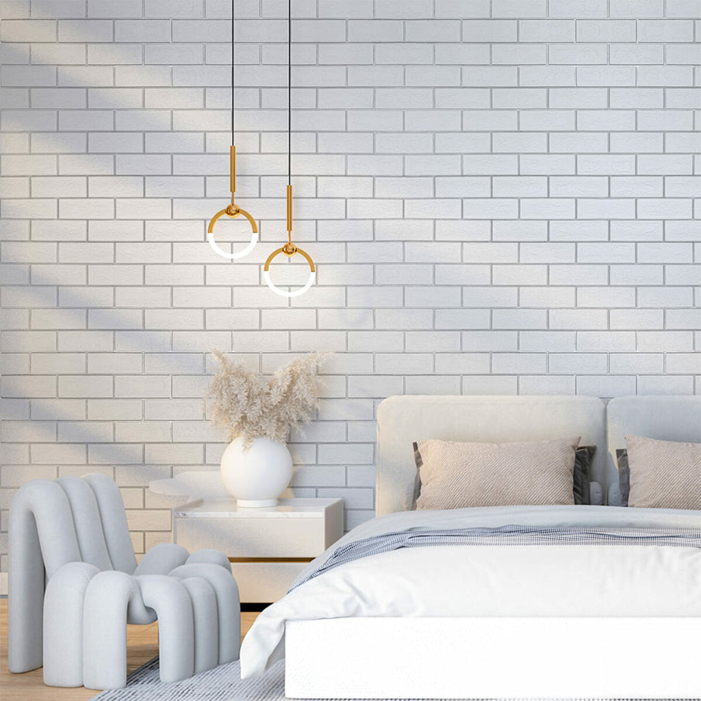 Панель стінова 700х700х5мм Біла цегла зі сріблом SW-00001502