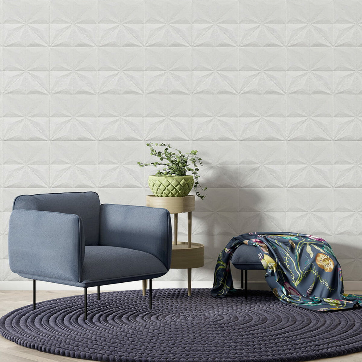 Самоклеюча декоративна настінно-стельова 3D панель 700х700х5мм Зірки (116) HO-00000008