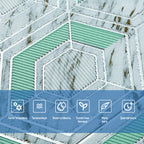 Панель стінова 3D 700х700х4мм Сіро-зелені стільники мармур SW-00002006