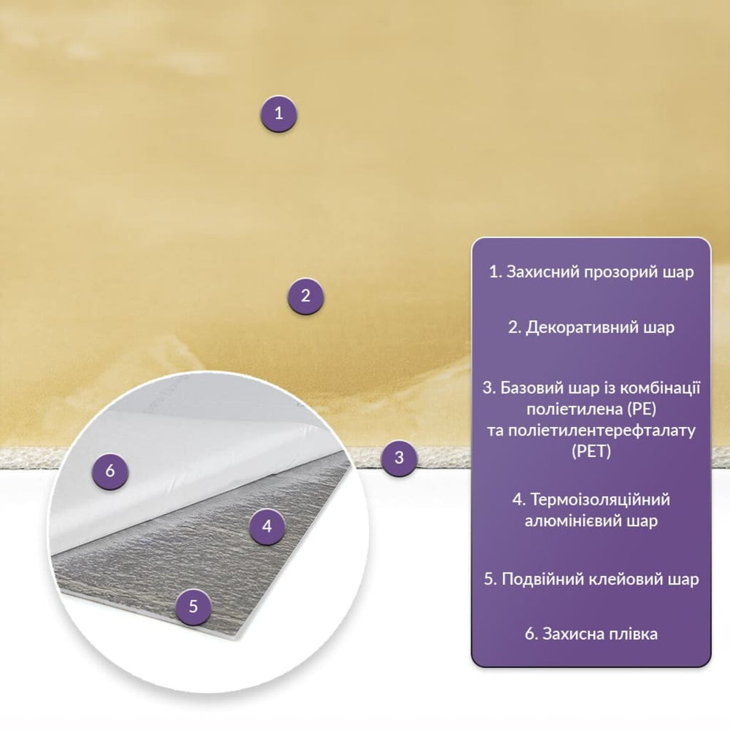 Самоклеюча стінова PET плитка у рулоні600х3000х2мм SW-00002430