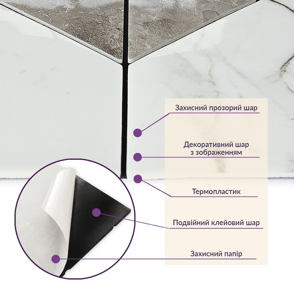 Самоклеюча PET мозаїка 300х300х4мм SW-00002445