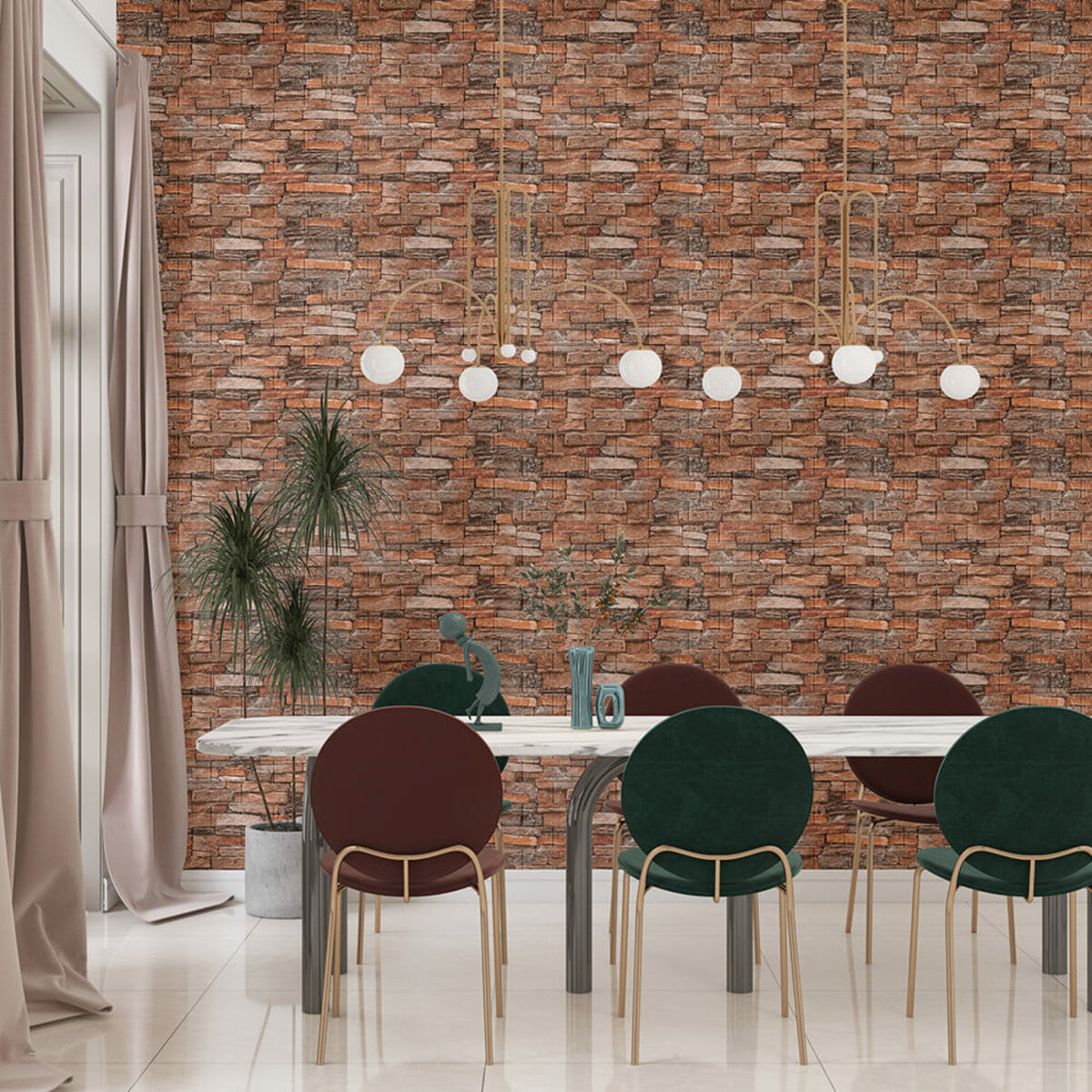 Самоклеюча 3D панель 700x770x3мм Коричнево-рудий (58-3) SW-00001319