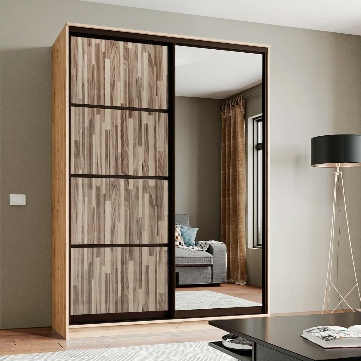 Самоклеюча плівка 90см х 10м Коричневий шпон SW-00000830