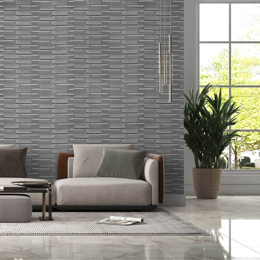 3D панель самоклеюча кладка 770х700х5мм Срібло (034) HO-00000217