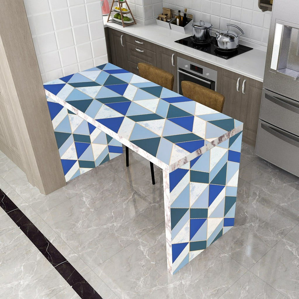 Самоклеюча плівка 0,45х10м х 0,07мм Сині трикутники HO-00001224