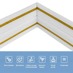 Плінтус РР самоклеючий 2300х140х4мм Білий з золотою смужкою (D) SW-00001812