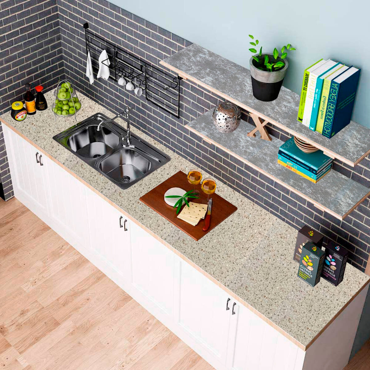 Самоклеюча плівка 0,45х10м х 0,07мм Мармур SW-00000786