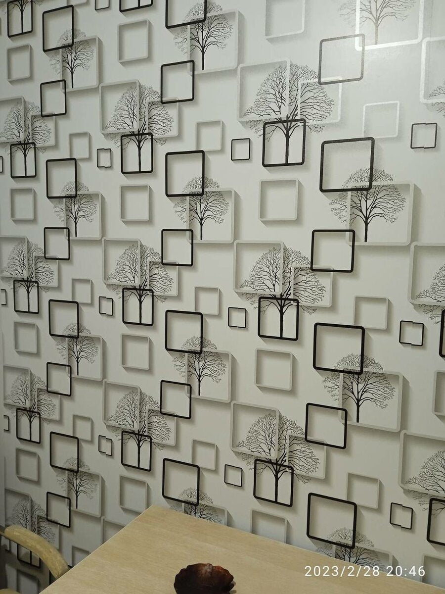 Самоклеюча плівка 0,45х10м х 0,07мм Дерево з квадратами HO-00001263