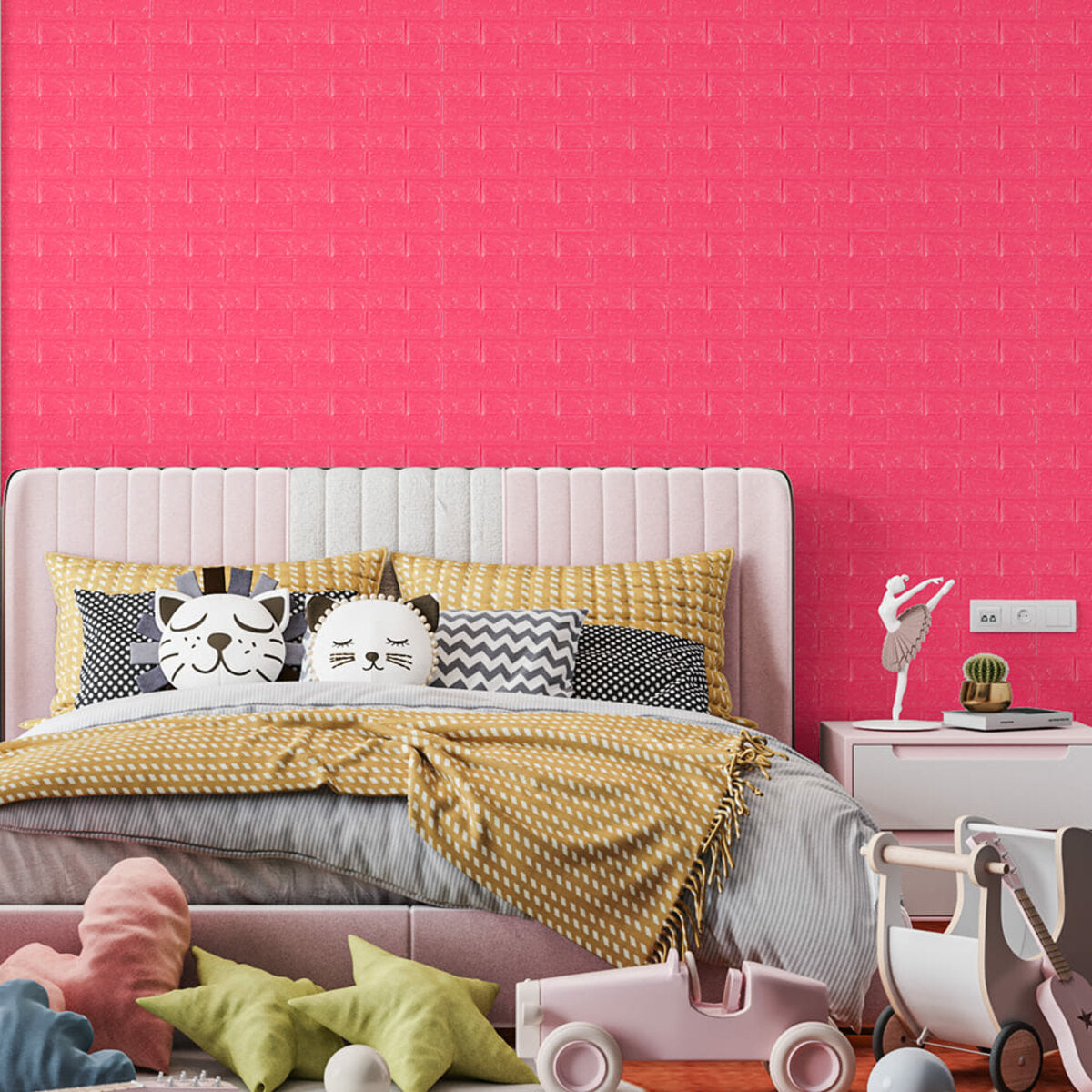 3D панель самоклеюча 700х770х5мм цегла Малинова-червона (108-5) HO-00001364