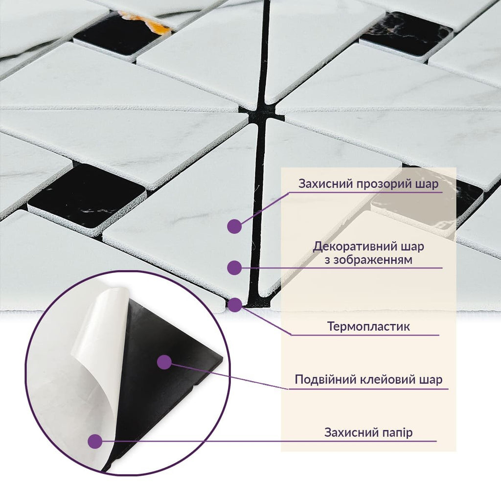 Самоклеюча PET мозаїка 300х300х4мм SW-00002447