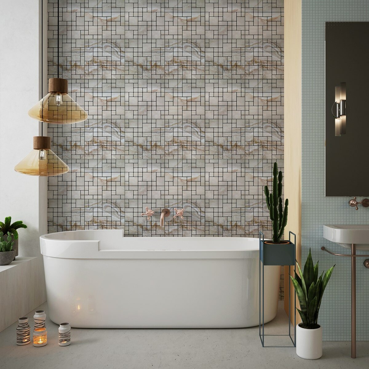 Самоклеюча PET мозаїка 300х300х4мм SW-00001656