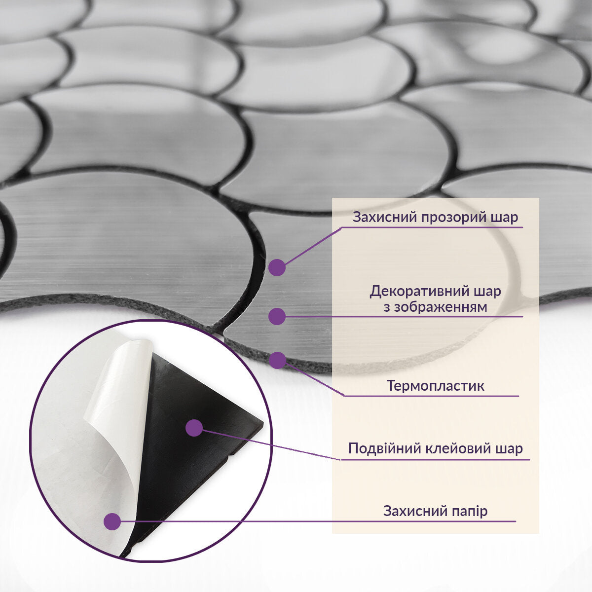 Самоклеюча PET мозаїка 300х300х4мм SW-00001665