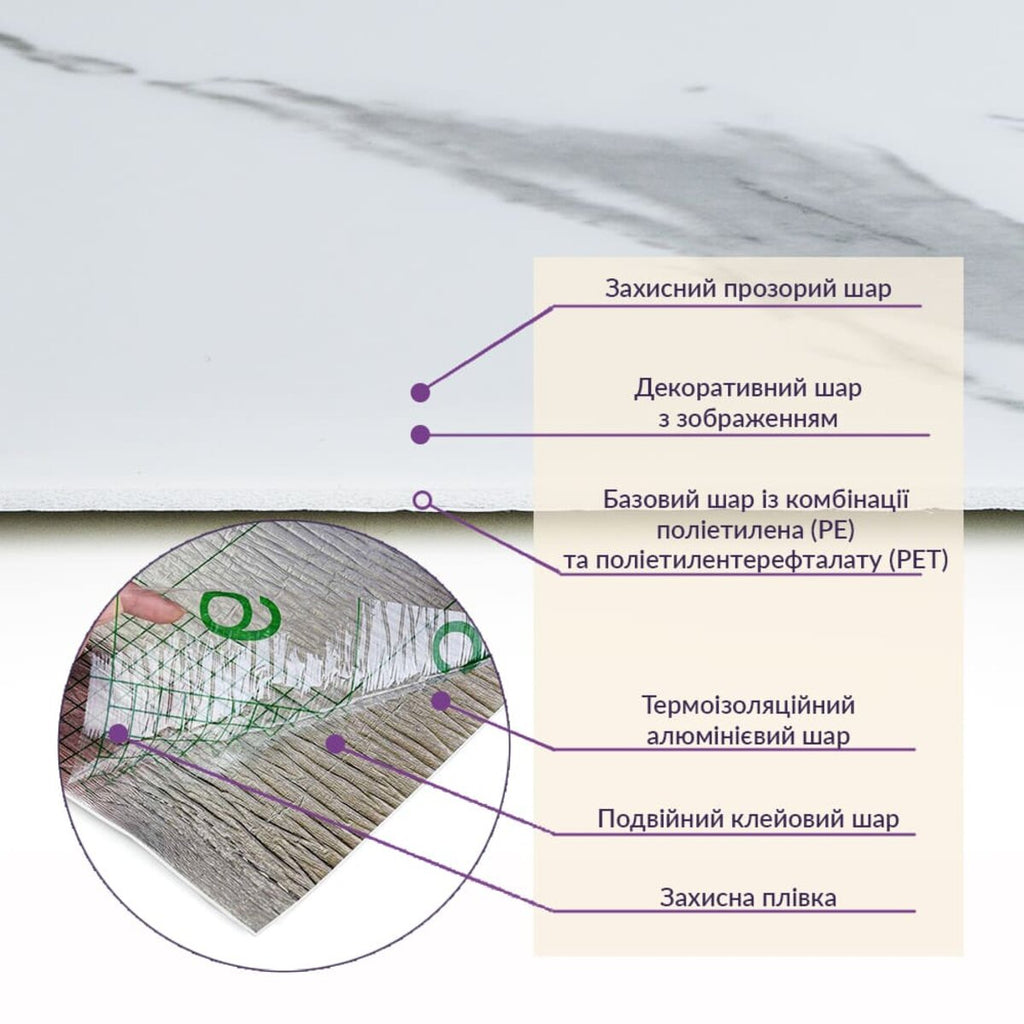 Самоклеюча стінова PET плитка у рулоні 600х3000х2мм SW-00001703