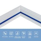 Плінтус РР самоклеючий 2300х70х4мм Білий з синьою смужкою (D) HO-00001831