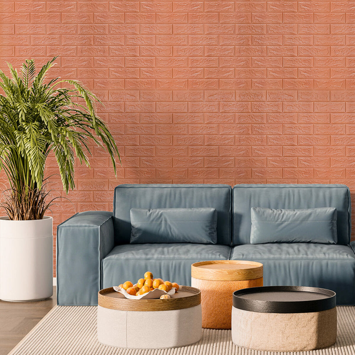 3D панель самоклеюча 700x700x7мм цегла Пудра SW-00001800