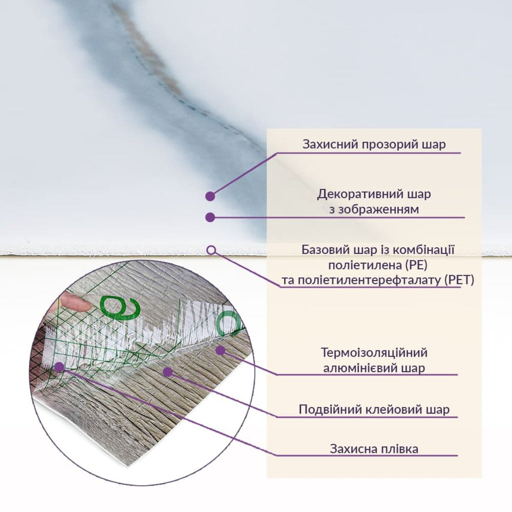Самоклеюча стінова PET плитка у рулоні 600х3000х2мм SW-00001690