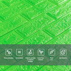 3D панель самоклеюча 700х770х5мм цегла Зелений (013-5) SW-00000149