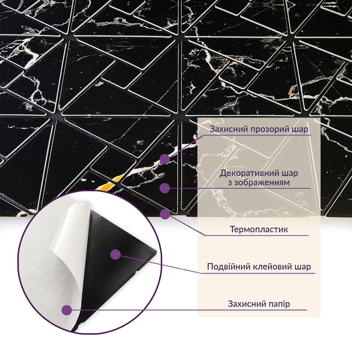 Самоклеюча PET мозаїка 300х300х4мм SW-00002446