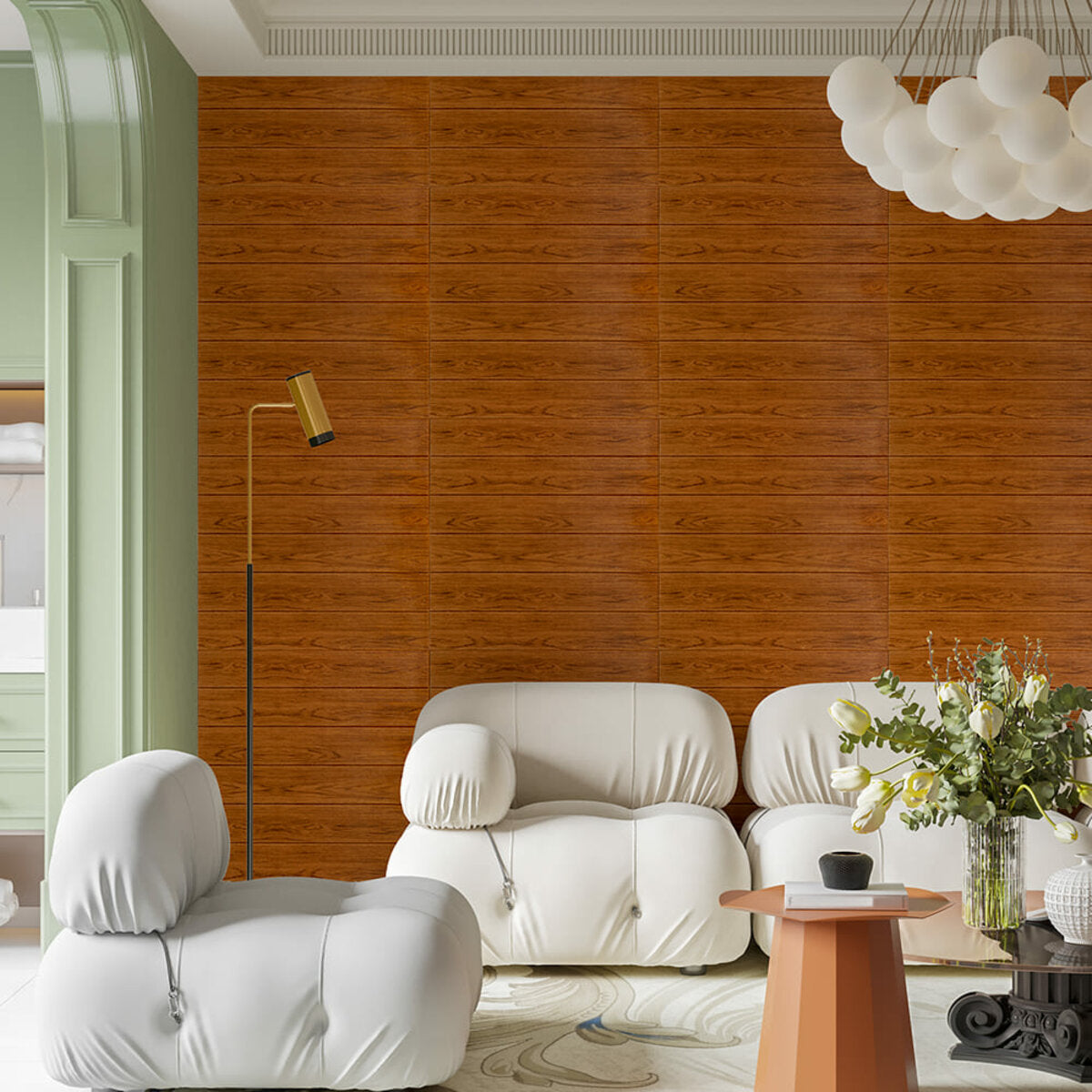 Самоклеюча декоративна 3D панель 700х700х5мм Вільха дерево (089) HO-00000279