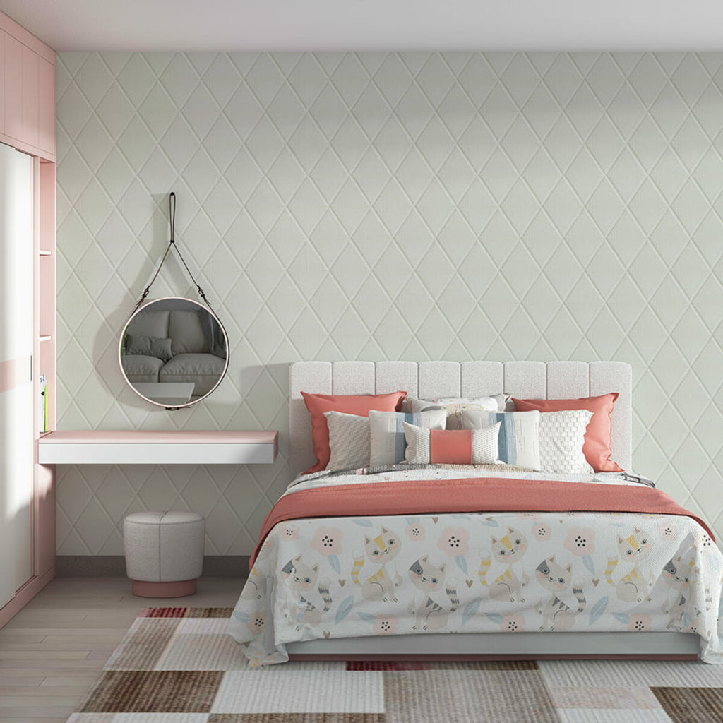 Самоклеюча декоративна настінно-стельова 3D панель Ромби під шкіру 700х700х6мм (161) HO-00000221