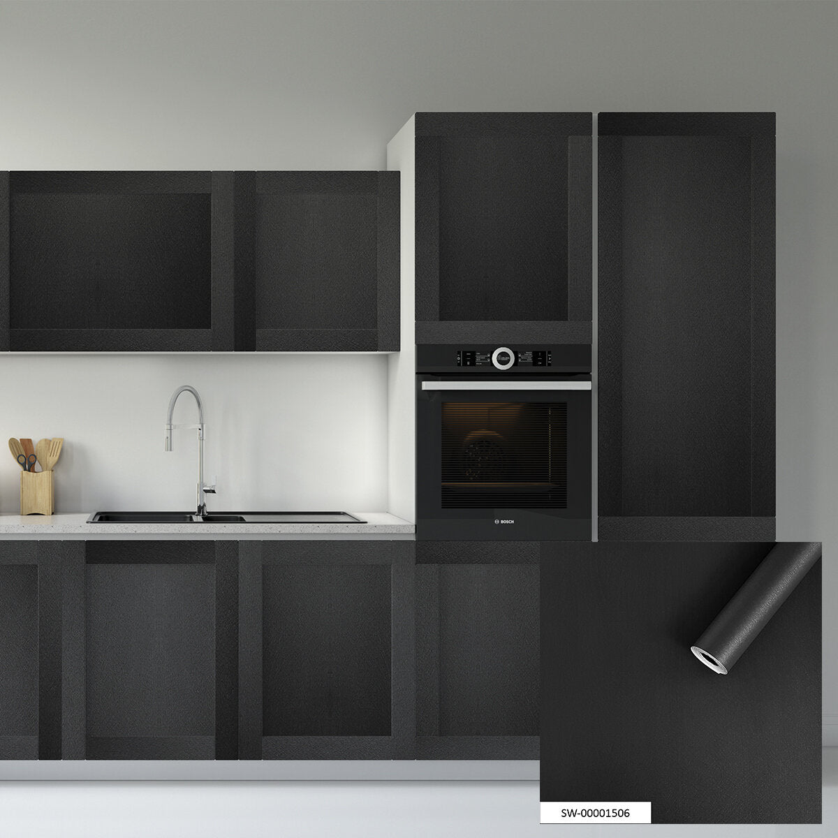 Плівка на самоклейці 0,45х10м х 0,07мм Чорна HO-00001506