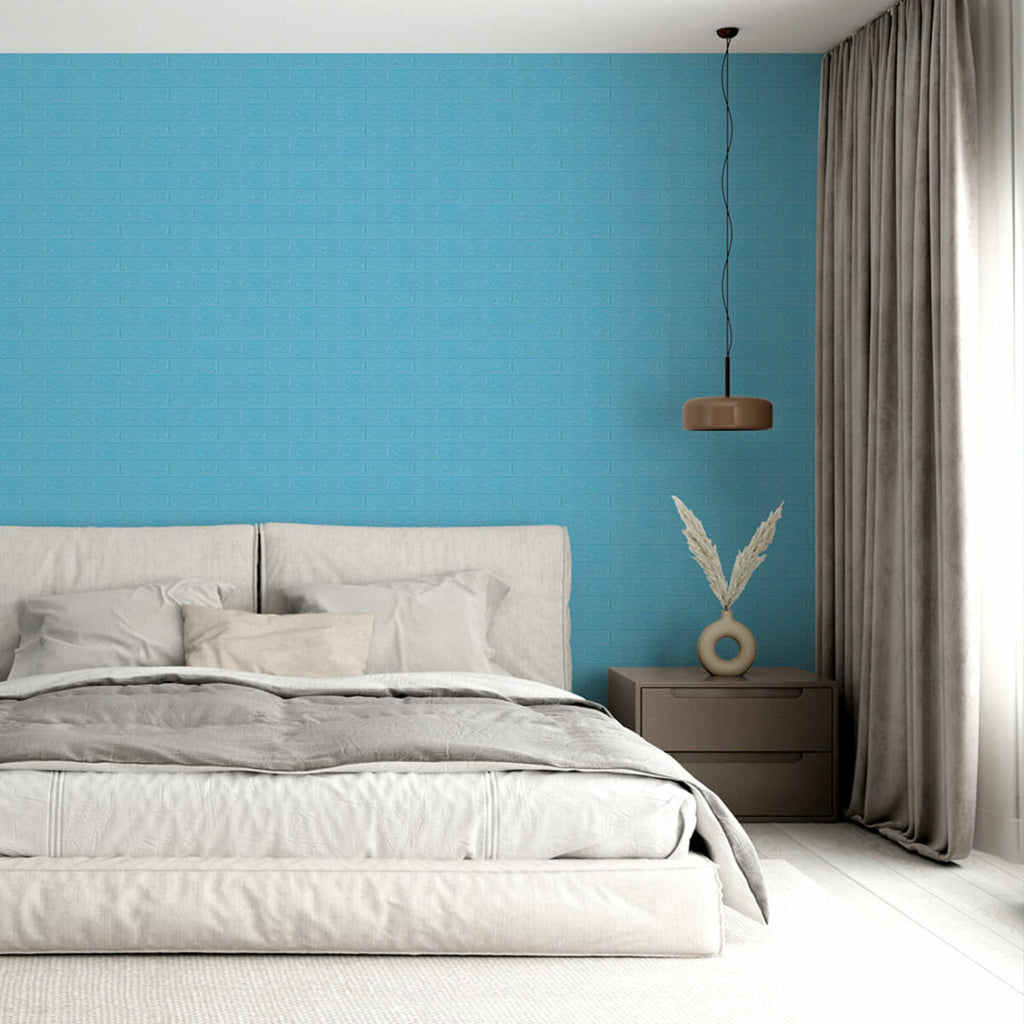 3D панель самоклеюча цегла Блакитна 700х770х3мм (005-3) HO-00000232