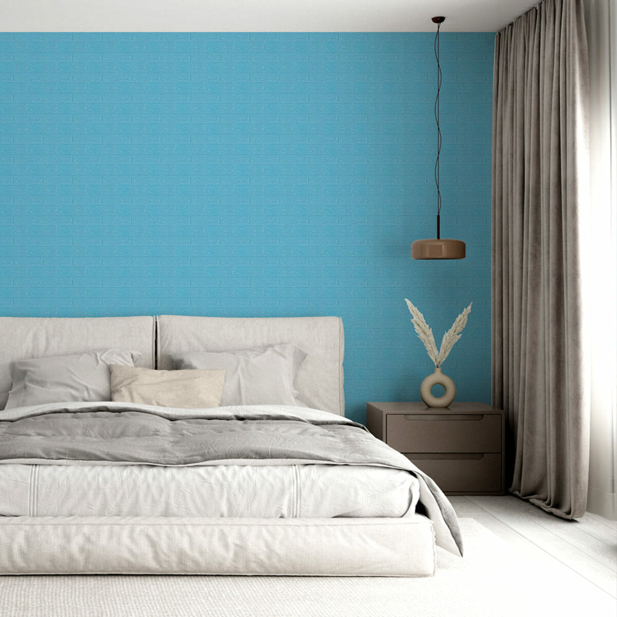 3D панель самоклеюча цегла Блакитна 700х770х3мм (005-3) HO-00000232