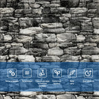 Декоративна 3D панель самоклейка 700х770х5мм Чорний камінь Катеринославський (040) HO-00000483