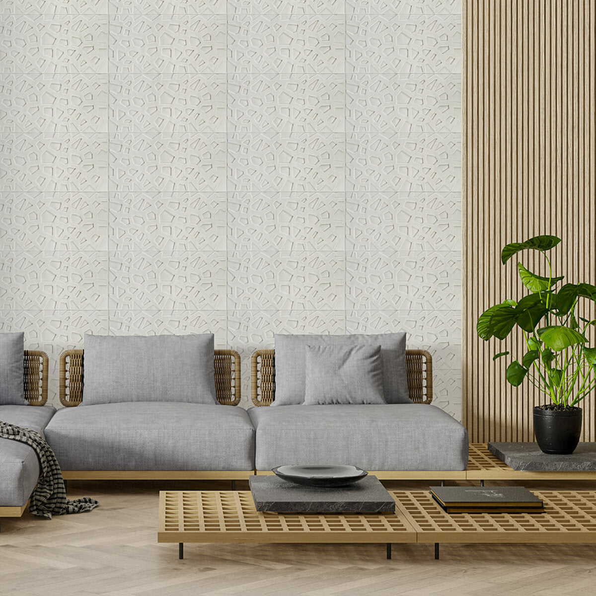 Самоклеюча декоративна настінно-стельова 3D панель 700х700х6.5мм Павутина (115) HO-00000007