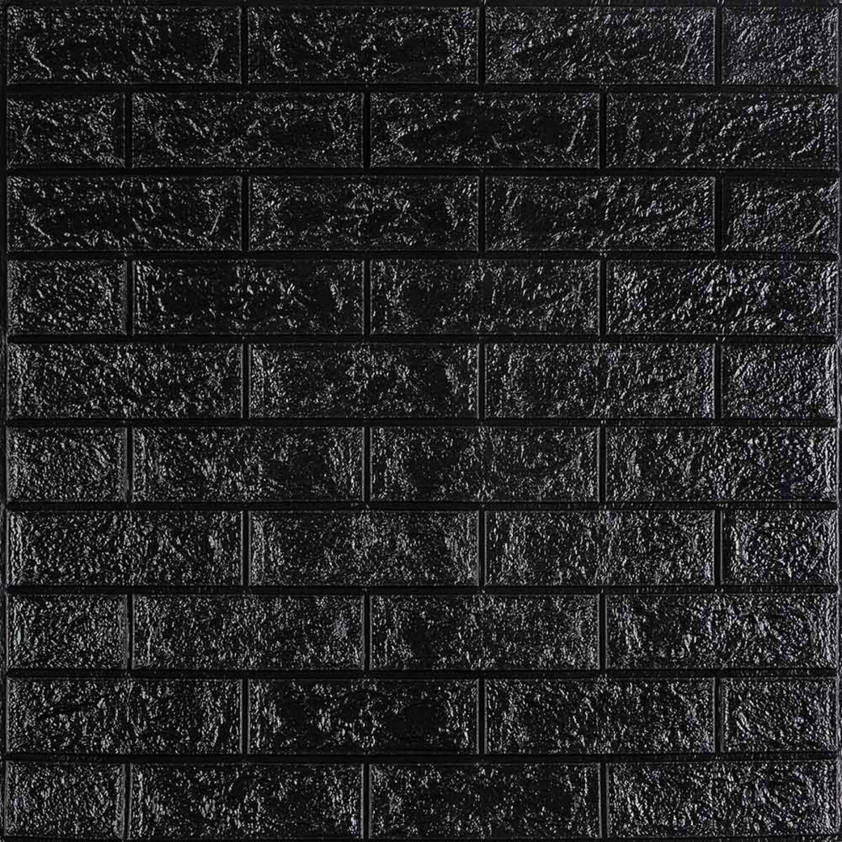 3D панель самоклеюча 700х770х3мм цегла Чорна (019-3) HO-00000584