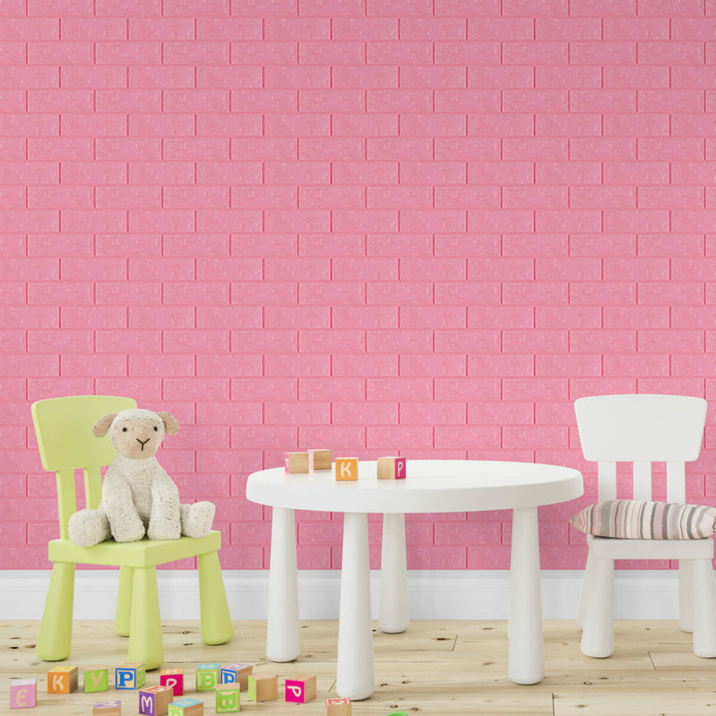 3D панель самоклеюча 700х770х3мм цегла Рожевий (004-3) HO-00000231