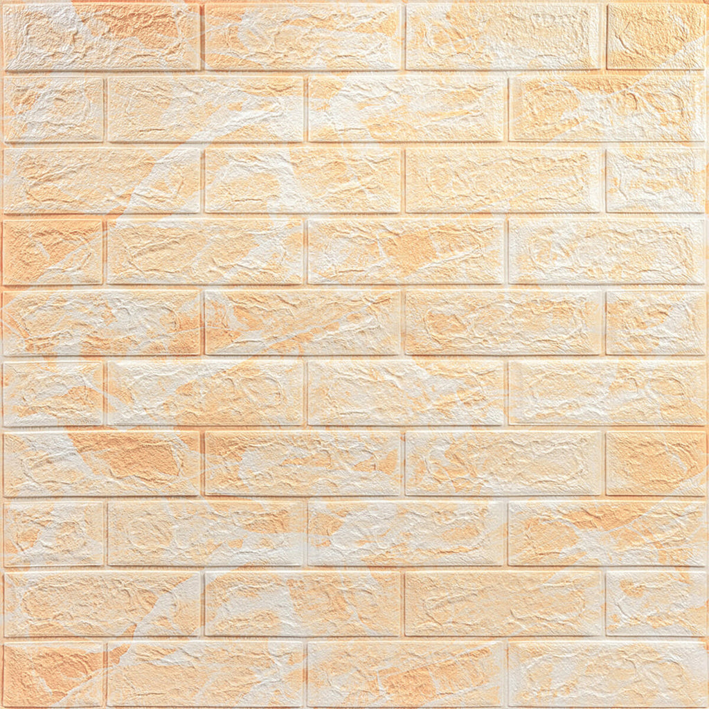 Декоративна 3D панель самоклейка 700х770х5мм Мармур бежевий(цегла) (062) HO-00000032