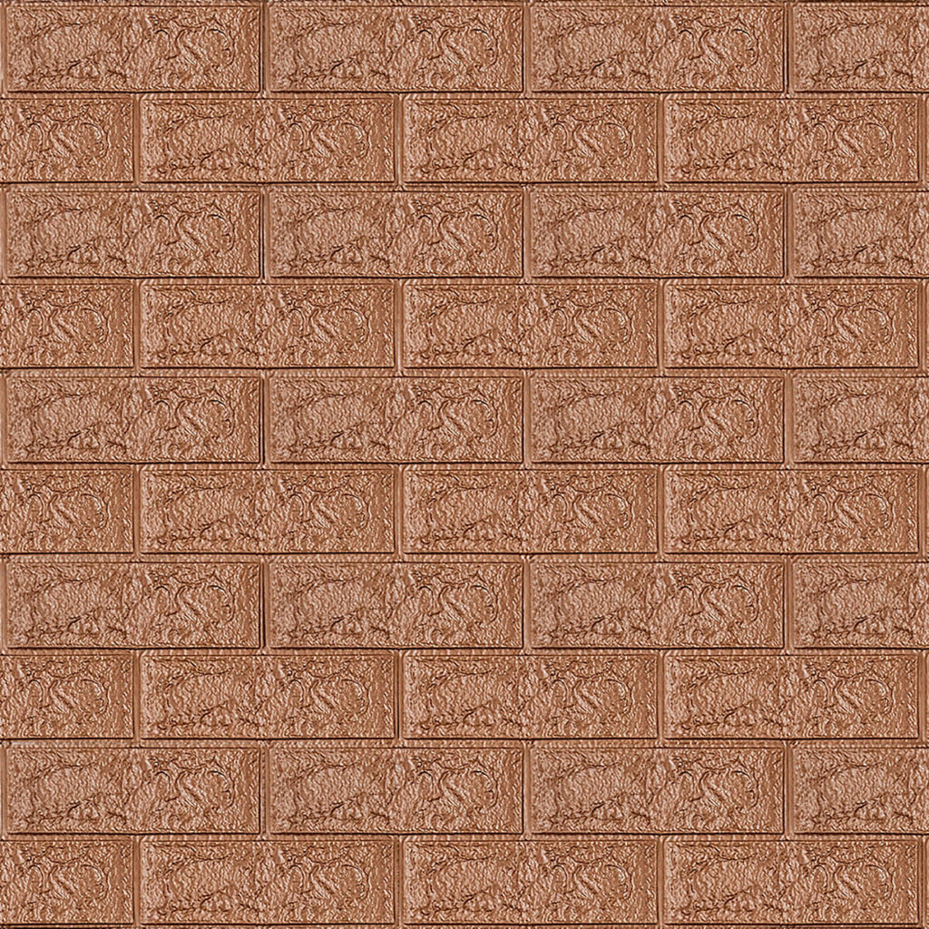 3D панель самоклеюча 700х770х5мм цегла Коричневий (020-5) SW-00000237