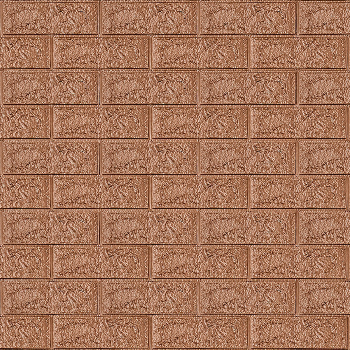 3D панель самоклеюча 700х770х5мм цегла Коричневий (020-5) SW-00000237