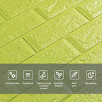 3D панель самоклеюча 700х770х5мм цегла відтінок лайму (300-5) SW-00001331