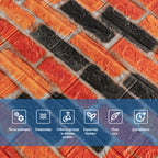 Самоклеюча декоративна 3D панель 700х770х5мм Бежево-коричнева Катеринославська матова цегла (047M) HO-00000636