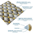 Панель стінова 3D 700х700х4мм Ромб сірий SW-00001986