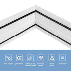 Плінтус РР самоклеючий 2300х140х4мм Білий з чорною смужкою (D) HO-00001810