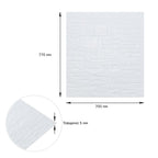 Самоклеюча декоративна 3D панель Камінь біла рвана цегла 700х770х5мм (155) HO-00000484