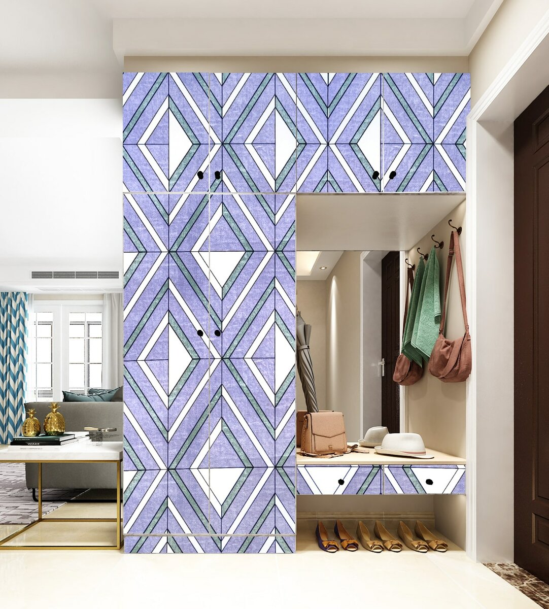 Самоклеюча плівка 0,45х10м х 0,07мм Зелені ромби HO-00001257