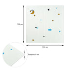 Панель стінова 3D 700х700х4мм Зірки та місяць на білому фоні SW-00001970