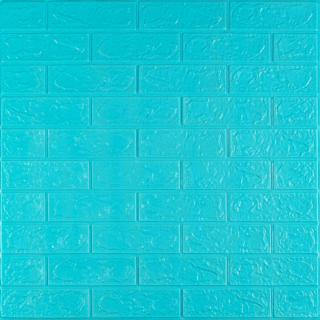 3D панель самоклеюча 700х770х3мм цегла Бірюза (002-3) HO-00000573